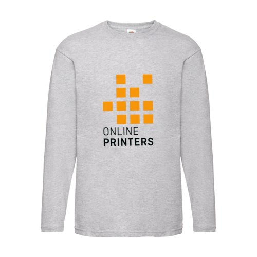 Grijs gemleerd katoenen shirt met lange mouwen voor mannen.
