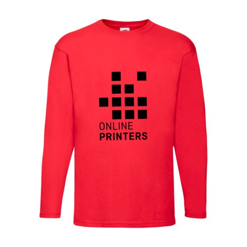Rood katoenen shirt met lange mouwen voor heren.