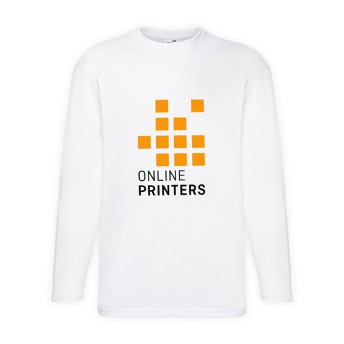 Wit katoenen shirt met lange mouwen voor heren.