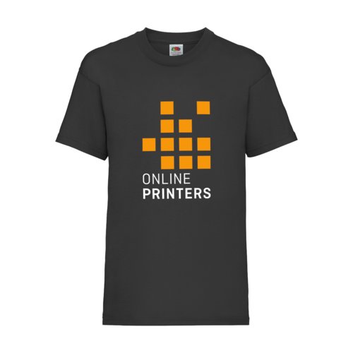 Zwart katoenen T-shirt voor kinderen met korte mouwen.
