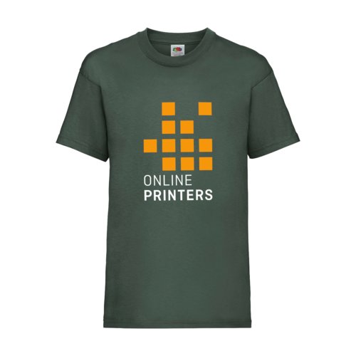 Groen katoenen T-shirt met korte mouwen en ronde hals.