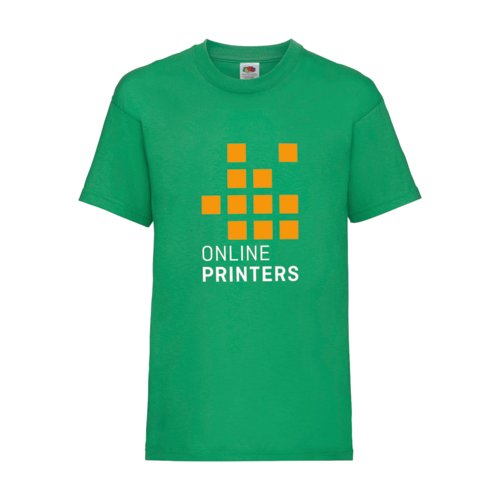 Groen katoenen T-shirt voor kinderen met korte mouwen.