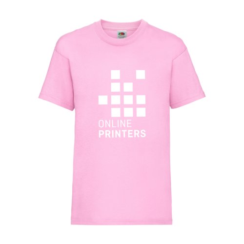 Lichtroze katoenen T-shirt voor kinderen met korte mouwen.
