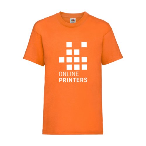Oranje katoenen T-shirt voor kinderen met korte mouwen.