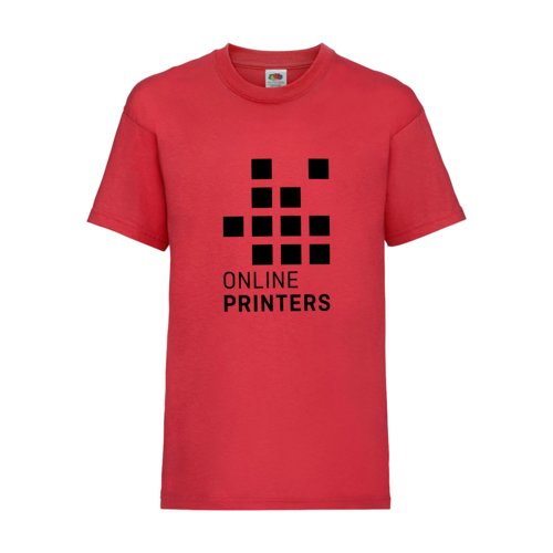 Rood katoenen kinder T-shirt met korte mouwen.