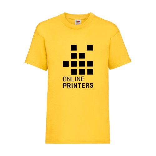 Geel katoenen t-shirt voor kinderen met korte mouwen.