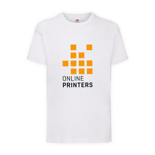 Wit katoenen T-shirt voor kinderen met korte mouwen.