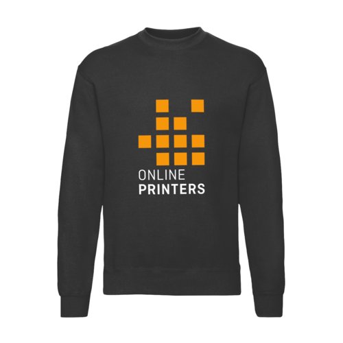 Zwart katoen-polyester heren sweatshirt met lange mouwen.