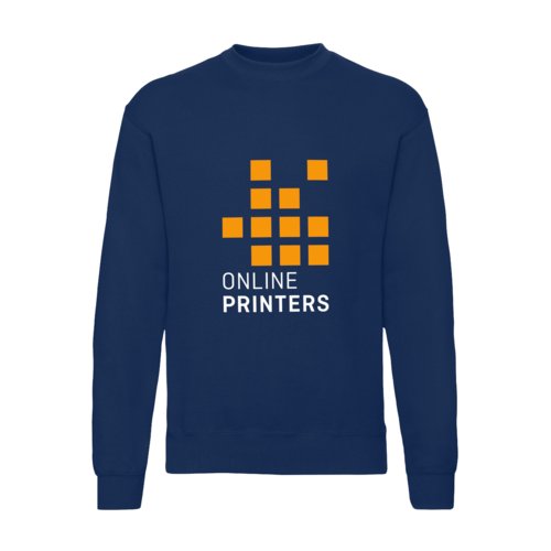 Marineblauwe katoen-polyester sweater voor heren.