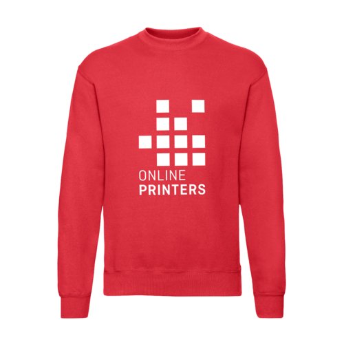 Rode katoenmix sweatshirt voor heren met lange mouwen.