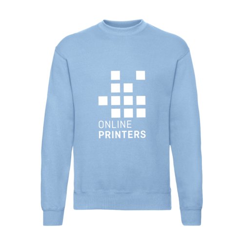 Hemelsblauwe sweater van katoenmix voor heren met lange mouwen.