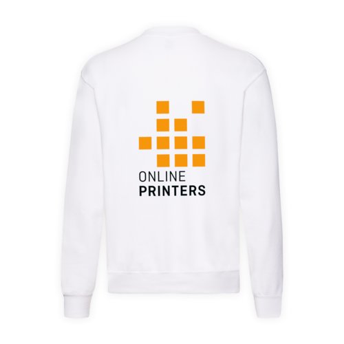Wit katoenmix sweatshirt voor heren met lange mouwen.
