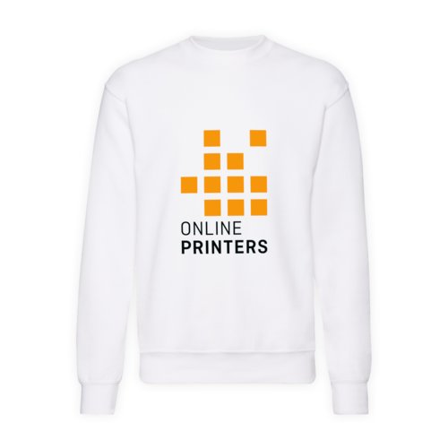 Wit katoenmix sweatshirt voor mannen met lange mouwen.