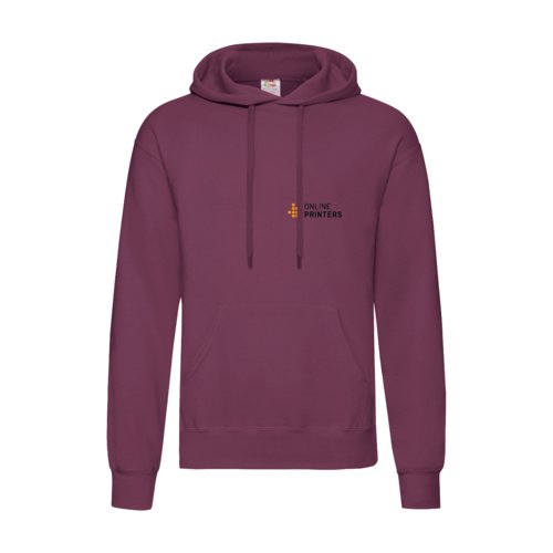 Bourgondische katoenmix hoodie met capuchon en kangoeroezak.