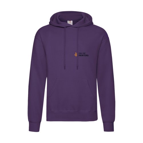 Paarse hoodie van katoenmix met capuchon en kangoeroezak.