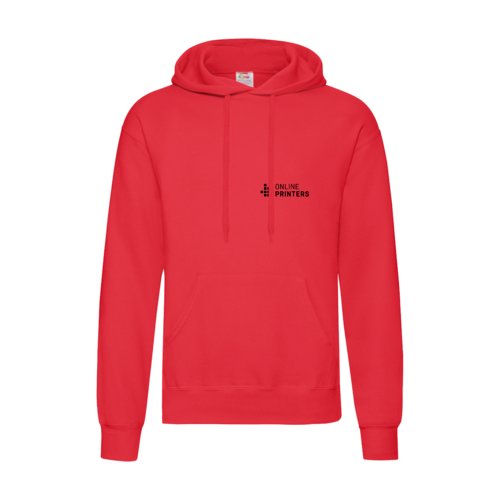 Rode hoodie van katoenmix met capuchon en kangoeroezak.