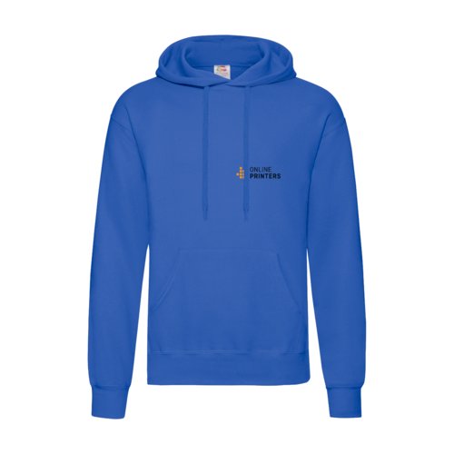 Koningsblauwe hoodie van katoenmix met capuchon en kangoeroezak.