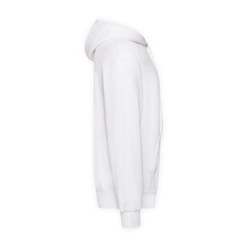Witte hoodie van katoenmix met capuchon en kangoeroezak.