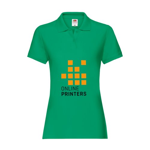 Groen katoenen poloshirt met korte mouwen en knoopsluiting.