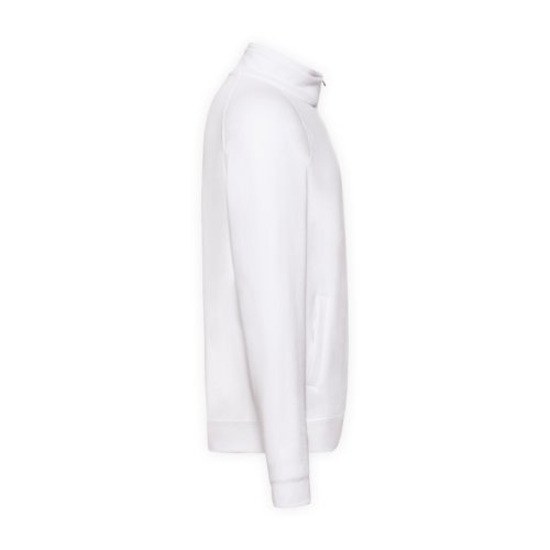 Wit katoenmix sweatshirt jack met ritssluiting.