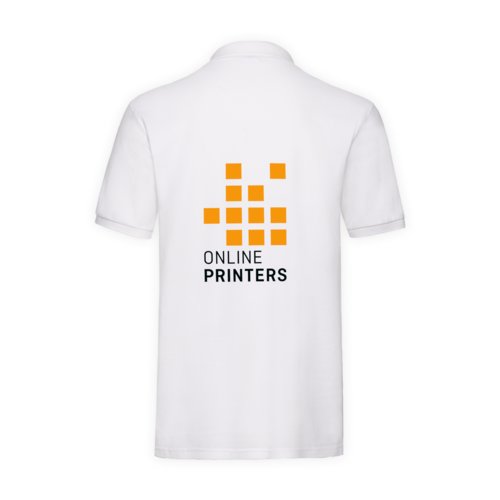 Wit katoenen poloshirt voor heren met korte mouwen.