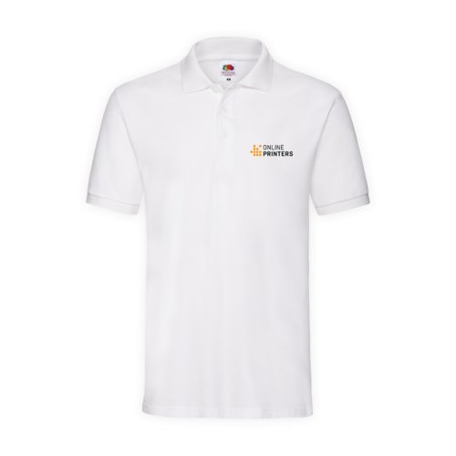 Wit katoenen poloshirt voor heren met korte knoopsluiting.