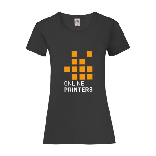 Zwart dames T-shirt van katoen met korte mouwen en ronde hals.