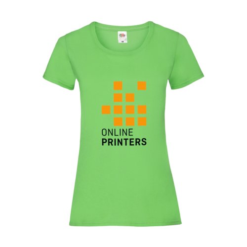 Appelgroen katoenen T-shirt voor dames met korte mouwen.