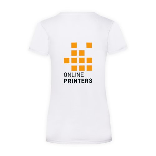 Wit katoenen T-shirt voor dames met korte mouwen.