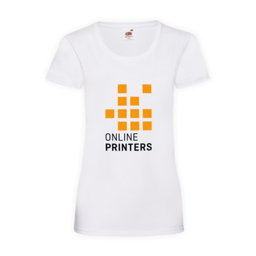 Wit katoenen T-shirt voor dames met korte mouwen.