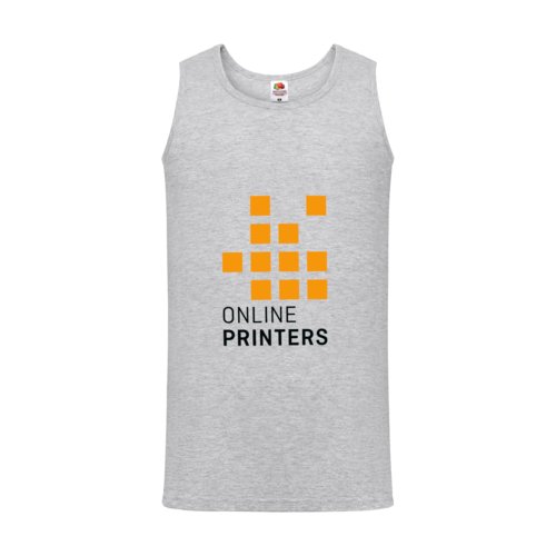 Grijze gemleerde katoenen tanktop voor heren.