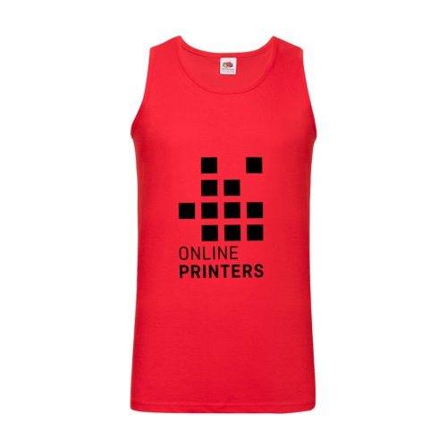 Rode katoenen heren tanktop met ronde hals.