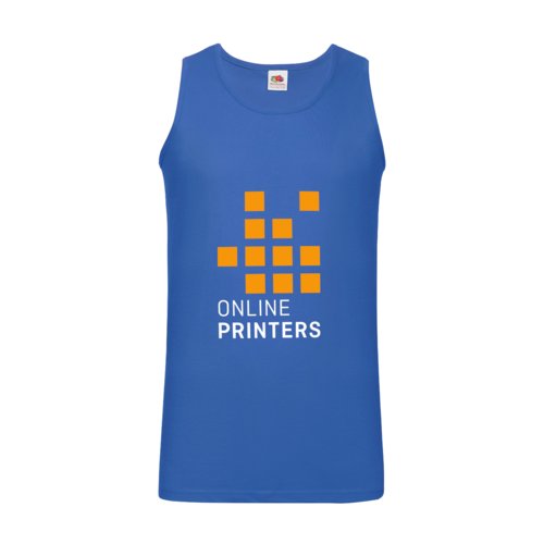 Koningsblauwe katoenen tanktop voor heren.
