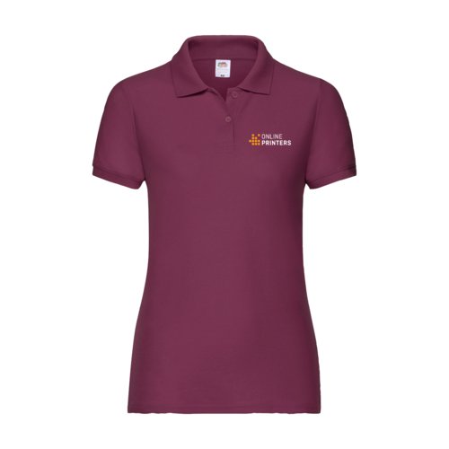 Bordeaux damespoloshirt van polyester-katoenmix.