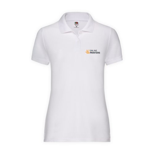 Wit damespoloshirt van gemengde stof.