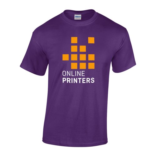 Paars katoenen T-shirt voor heren met korte mouwen.