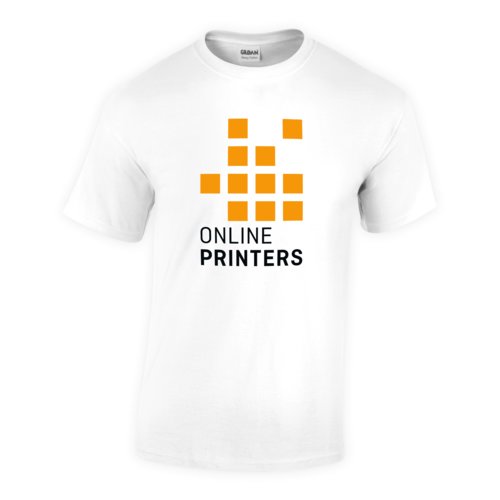 Wit katoenen T-shirt voor heren met korte mouwen.