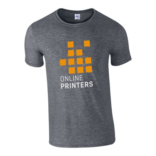 Grijze gemleerde katoenen T-shirt voor heren.