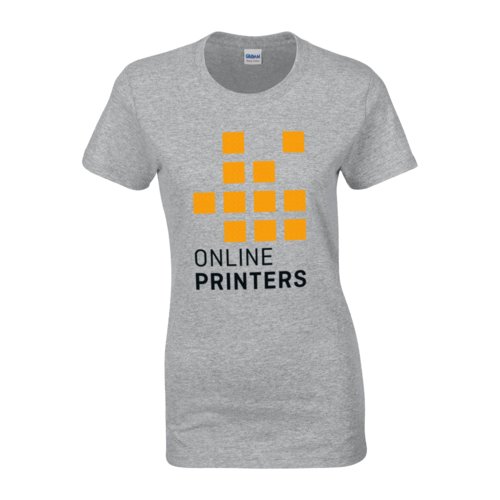 Grijs katoenen T-shirt voor dames met korte mouwen.