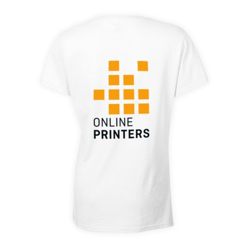 Wit katoenen T-shirt voor dames met korte mouwen.