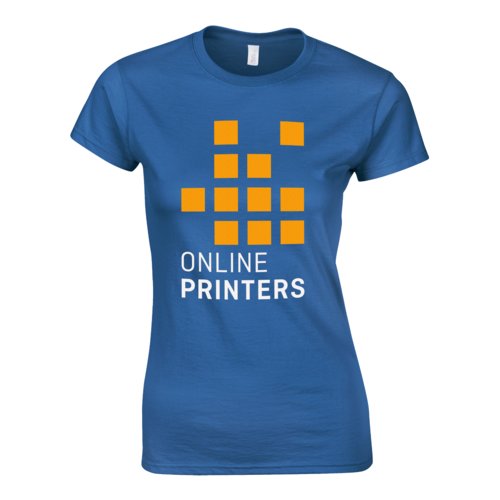 Royal blauw katoenen dames T-shirt met korte mouwen.