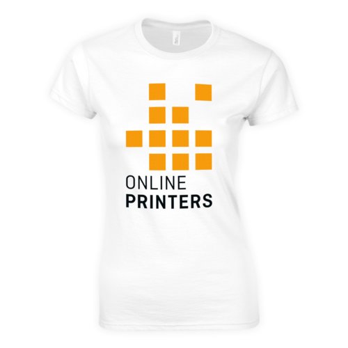 Wit katoenen T-shirt voor dames met korte mouwen.