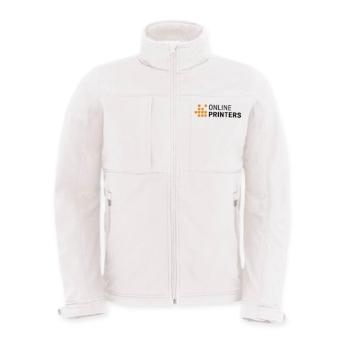 Wit polyester en elastaan softshell jack voor heren.