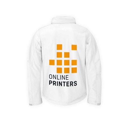Witte softshell jas van polyester en elastaan voor heren.