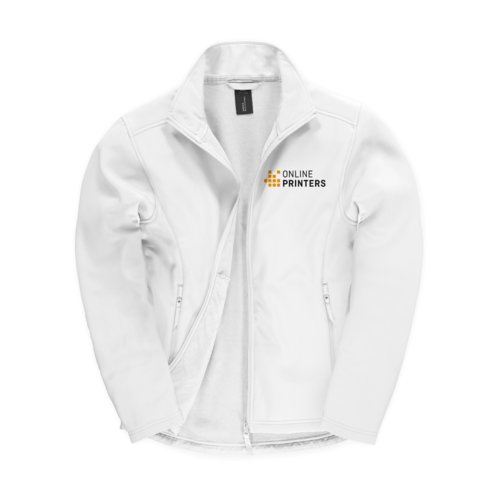 Witte softshell jas van polyester en elastaan met ritssluiting.