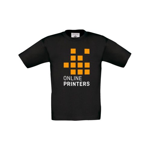 Zwart katoenen kinder T-shirt met korte mouwen.