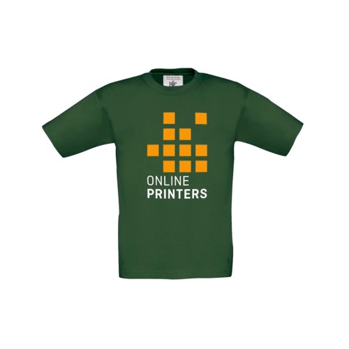 Groen katoenen T-shirt met korte mouwen.