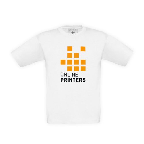 Wit katoenen T-shirt voor kinderen met korte mouwen.