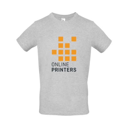 Asgrijs katoenen T-shirt voor heren met korte mouwen.