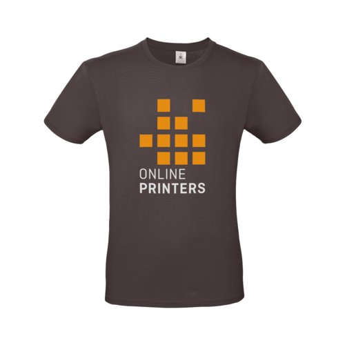 Bruin katoenen T-shirt voor heren met korte mouwen en ronde hals.